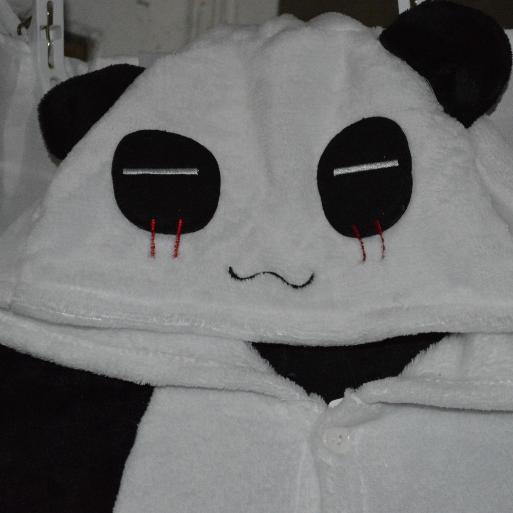Plush Panda Jumpsuit Hoodie XL Pockets